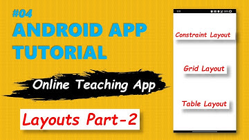 Layouts in Android(Part 2) | Constraint Layout | Grid Layout | Table Layout | Android Project