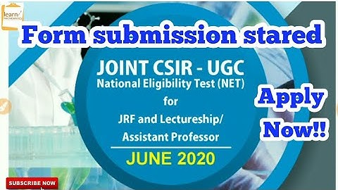 CSIR NET JUNE 2020|| Apply Now 📝||