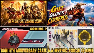 5th ANNIVERSARY CRATE BGMI | 1st ULTIMATE SET LEAKS | 4.4 MYTHIC FORGE BGMI | NEW CRATES 4.4 BGMI