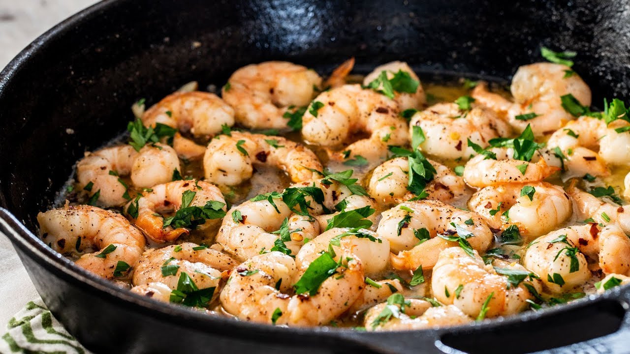 Garlic Butter Skillet Shrimp YouTube