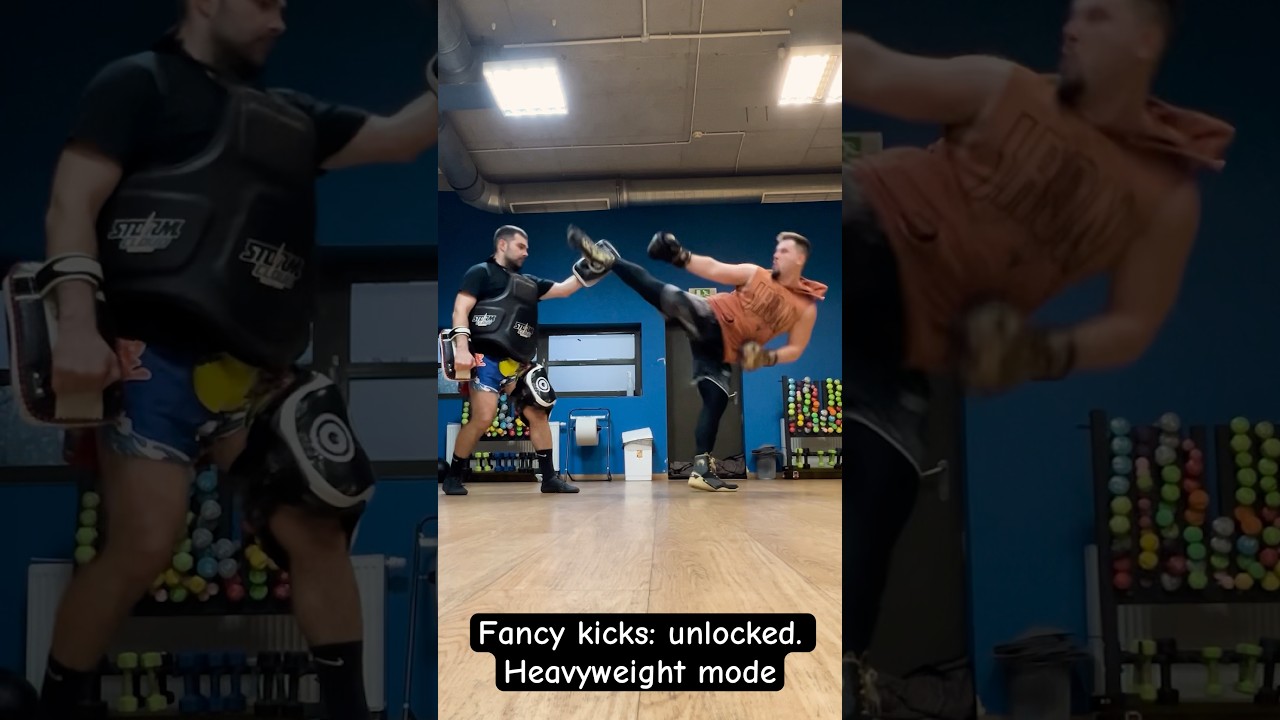 Fancy kicks: unlocked. Heavyweight mode #martialarts #kickboxing #karate #heavyweight