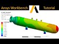 Ansys workbench tutorial for beginners  pressure vessel  stress analysis