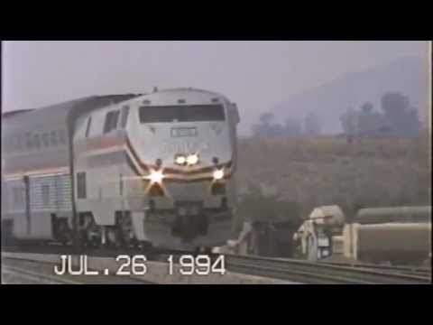 Amtrak Desert Wind in Cajon Pass at Devore, Ca - July 1994