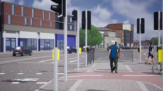Army and Navy Sustainable Transport Package - Hamburger Roundabout Option: Pedestrian experience