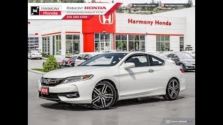 2016 Honda Accord Touring Coupe - Harmony Honda - White - U6412 - Kelowna, BC