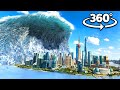 360 tsunami wave floods the apartment  natural disaster in your flat vr 360 4k ultra