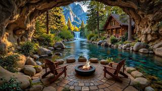 Relaxing Summer Riverside Cabin with Campfire 🔥🌿 Cozy Piano Music with birdsongs to Study, Work screenshot 2