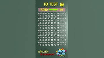 Find 49 where? | Brain Teaser IQ Test #shorts #different #puzzles #opticalillusion #quiz