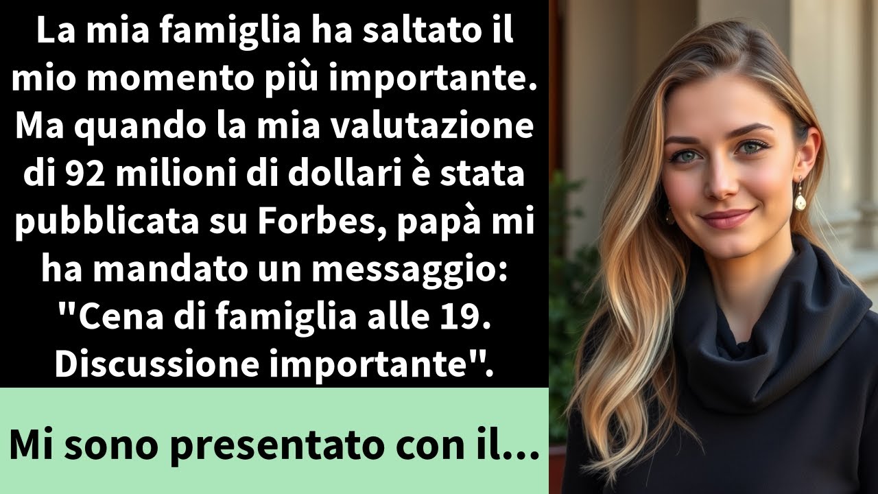 La mia famiglia ha saltato il mio momento più importante. Ma quando la mia valutazione di