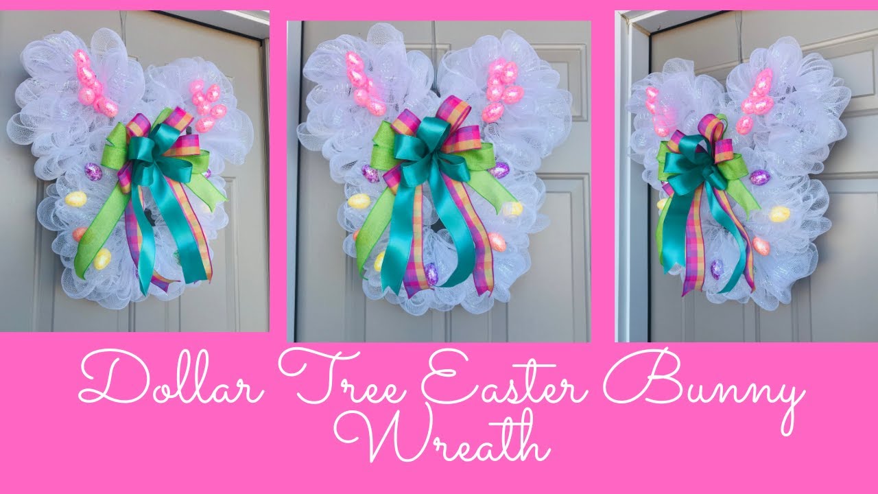 EASTER BUNNY DECO MESH WREATH DIY 🐇DOLLAR TREE CRAFTS 🐇NEW BUNNY FRAME ...