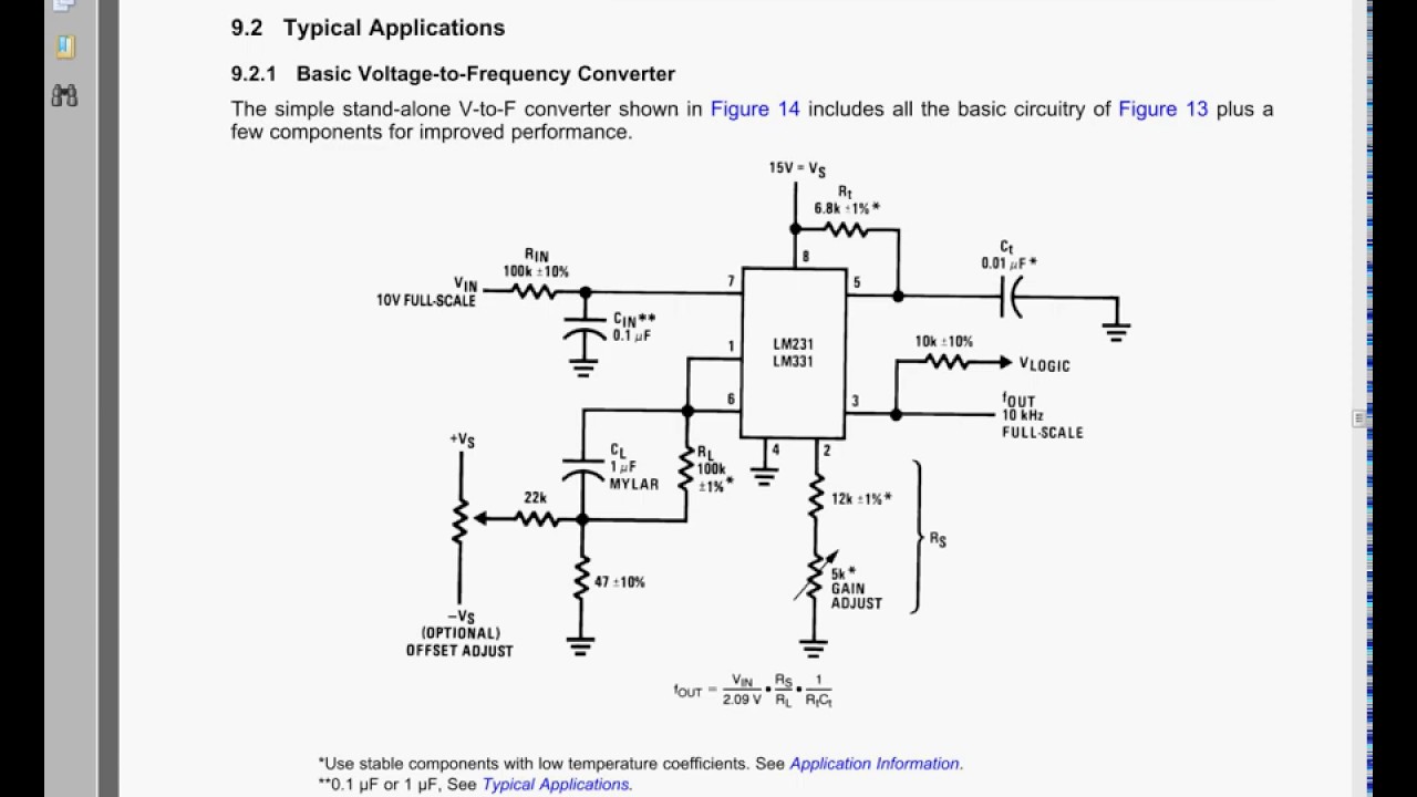 LM231 convertisseur tension fréquence voltage to frequency converter — free download