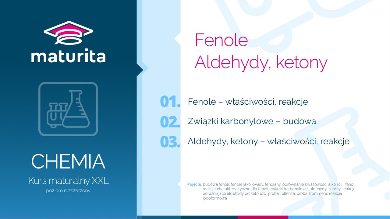 22. Fenole, aldehydy, ketony - Kurs maturalny z chemii - demo kursu XXL