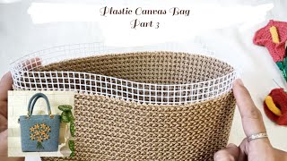 Tutorial on how to make a list of the top of a net crochet bag.  Plastic Canvas Crochet Bag tutorial