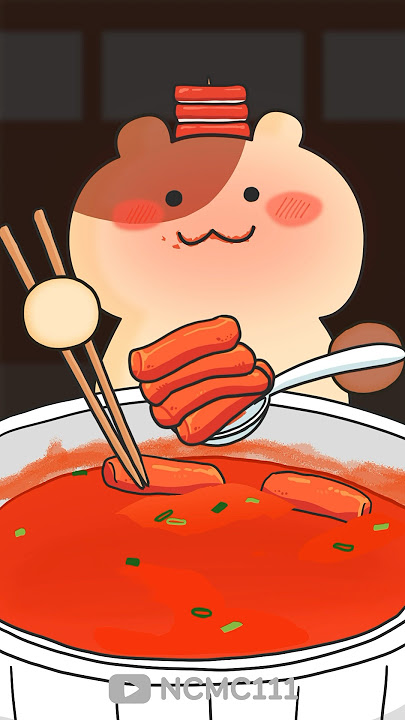 Hamster Tteokbokki Mukbang🍜| Animation ASMR #asmr #foodchallenge #eating #anime #memes #animukbang