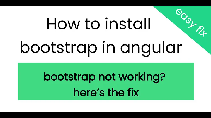 How to install bootstrap in angular project | bootstrap not working ?(Resolved)