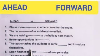 English Grammar: AHEAD vs FORWARD 🤔 Learn The Difference And Boost Your English Skills 🔥Light Quiz! English Grammar: AHEAD vs FORWARD 🤔 Learn The Difference And Boost Your English Skills 🔥Light Quiz!