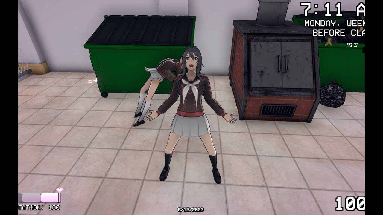Yandere Simulator 1980,Destroying all the 10 rivals BUT....with debug ...
