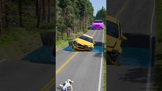 Big &amp; Small Cars vs Massive Water Pit #1 - BeamNG.drive