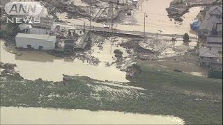 きょうから1週間で高さ4m　鬼怒川で仮設堤防工事(15/09/11)