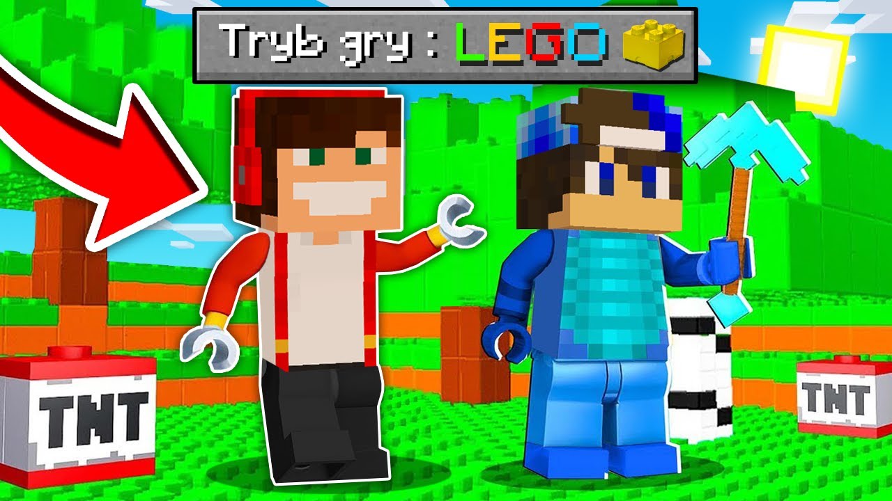 MINECRAFT ALE GRAMY NA TRYBIE LEGO?! GPLAY & LAKI - YouTube