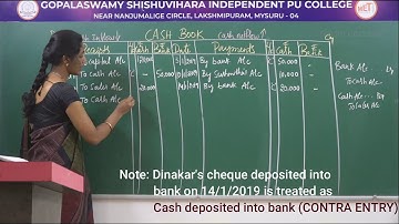 ACCOUNTANCY | 1st PUC | CH 04 | RECORDING OF TRANSACTION II - DOUBLE CASH BOOK | S12