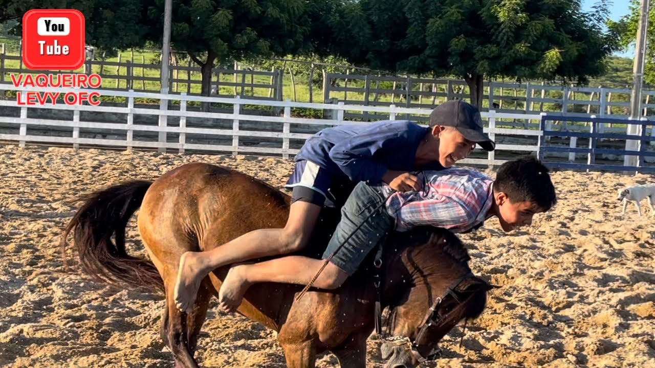 VAQUEIRO LEVY E RYAN CAÍRAM DO PÔNEI ROBINHO