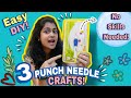 "3 Easy Punch Needle Crafts - Door Mats, Coasters, Keychains for BEGINNERS!"🤩