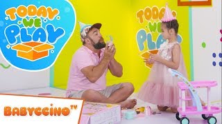 Babyccino Today We Play Episode 25 - Birthday Cake Trolley - Surprise Toy Unboxing