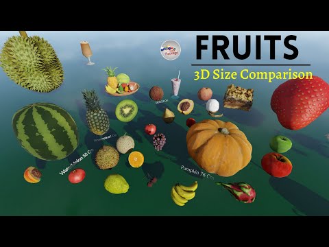 Fruit Size Comparison 3D 🍋🥝 (Updated)