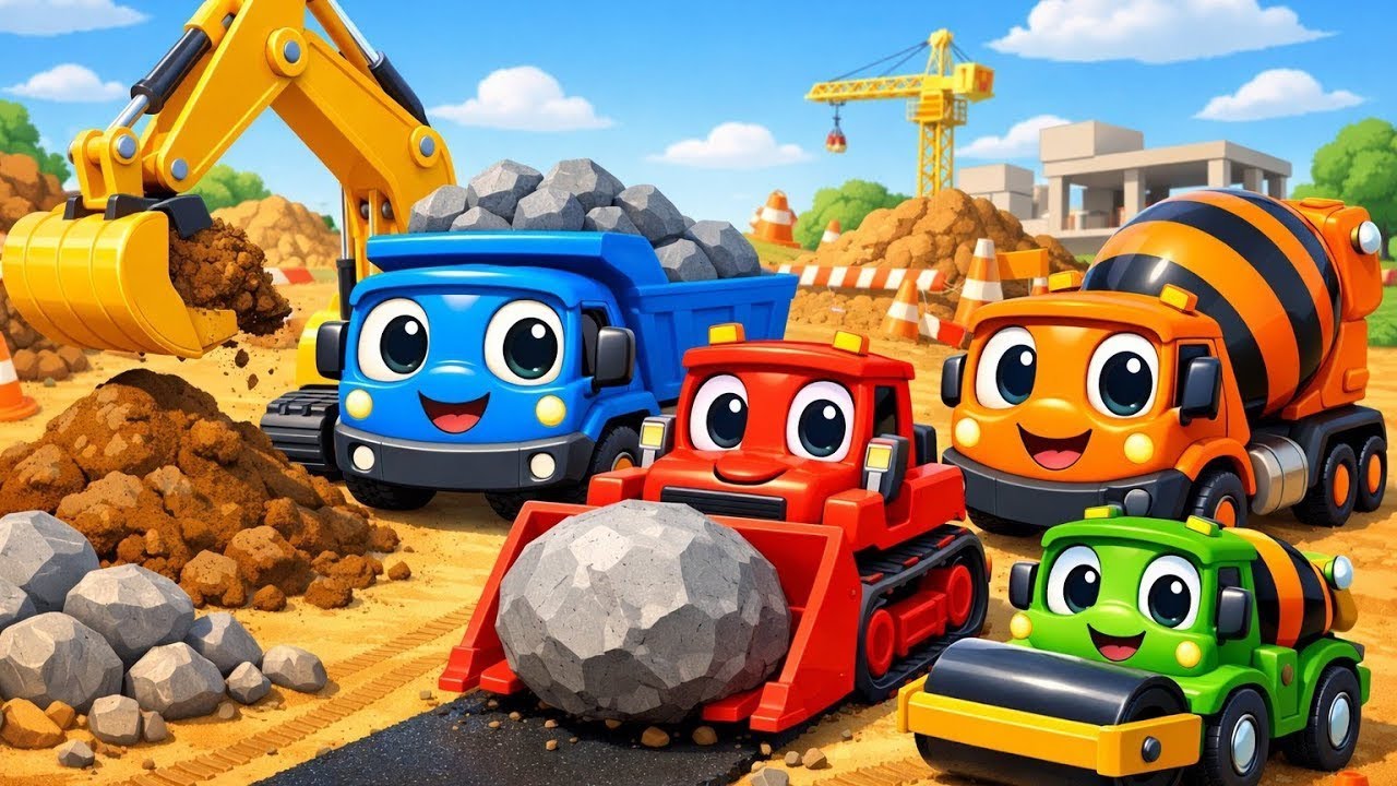 Construction Vehicle + Wheels On The Fire Truck 🚧🚒 | KidssVenture - Nursery Rhymes & Kids Songs