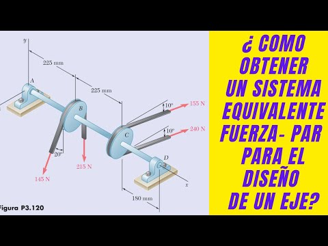 CURSO DE ESTÁTICA || SISTEMA EQUIVALENTE FUERZA - PAR || EJERCICIO 3-120 BEER AND JOHNSTON @profejn