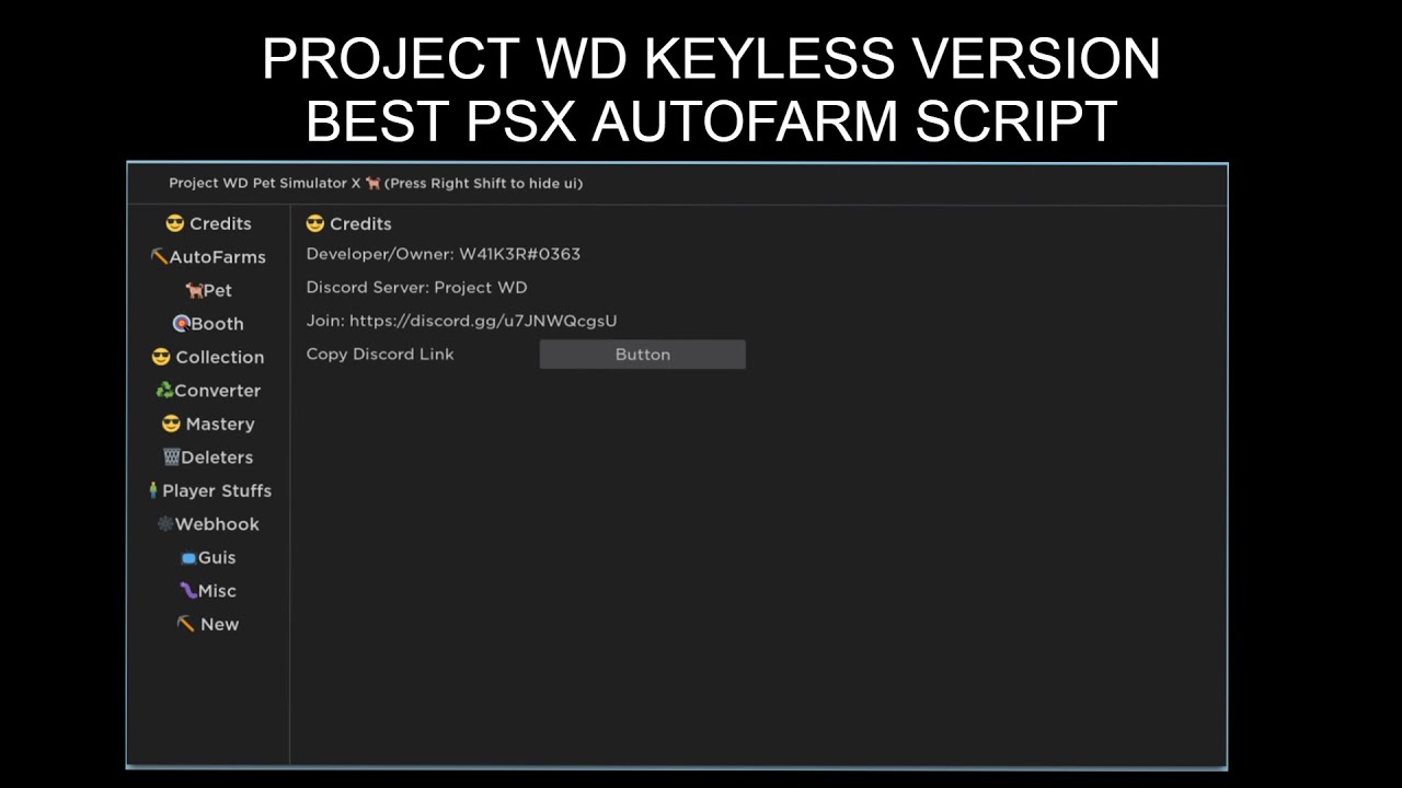 PROJECT WD **KEYLESS** VERSION BEST PSX SCRIPT 2023 YouTube