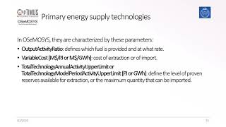 9.3 Representing primary energy supply technologies in OSeMOSYS