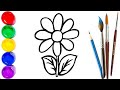 Bolalar uchun Gul rasm chizish | Draw a flower picture for kids | Нарисуйте цветочную картинку