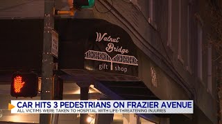 UPDATE: Car hits 3 pedestrians on Frazier Avenue, all suffer critical injuries