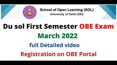 Du sol First Semester OBE Exam March 2022 | SOL 1st Semester Open Book Exam Registration process