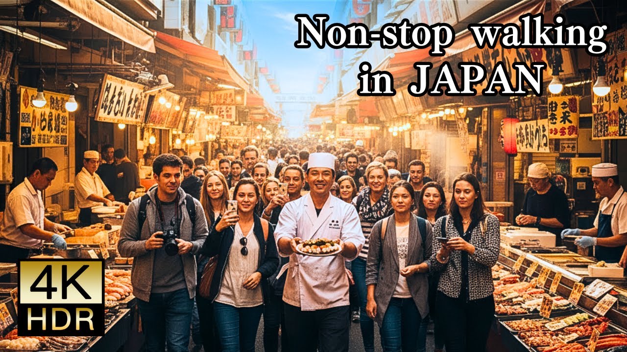 【東京】築地路地裏を朝歩く。朝からすごい人出！Tsukiji Walk: Morning stroll in the back alleys with a huge crowd