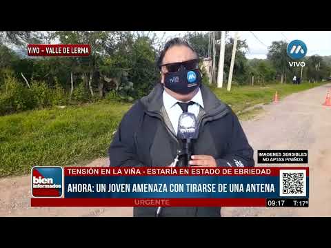 UN JOVEN AMENAZABA CON TIRARSE DE UNA ANTENA EN LA VIÑA