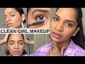 Clean girl makeup look for brown skin