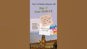 Day -7 Gate 2026 CE 🌷🎓📚⏩ #gate2026 #motivation #gate #civilengineering #studyvlog #study