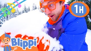 A Snowy Blippi Holiday | 1 Hour Blippi Holiday Songs | Educational Songs For Kids