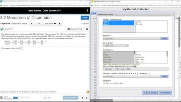 Finding measures of Dispersion (Range, Standard Deviation, and Variance)