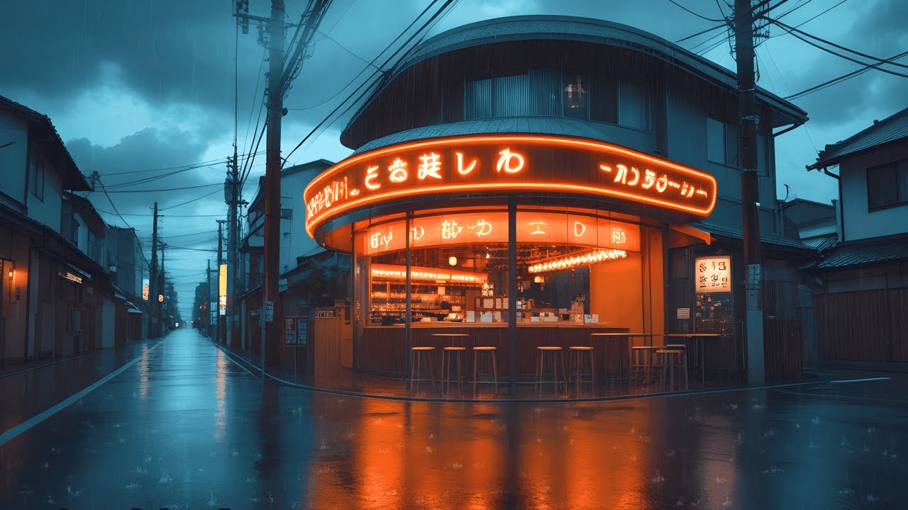 Late Night Focus Lofi 🌙 Rainy Tokyo Café with 1980s & 90s Chill Beats