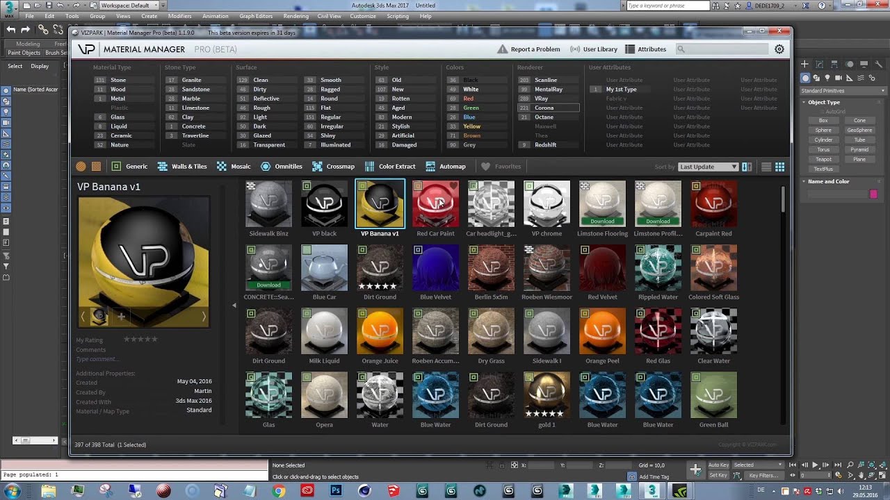 vray preset material library 3ds max