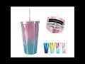 Stainless steel rhombus cup with straw
