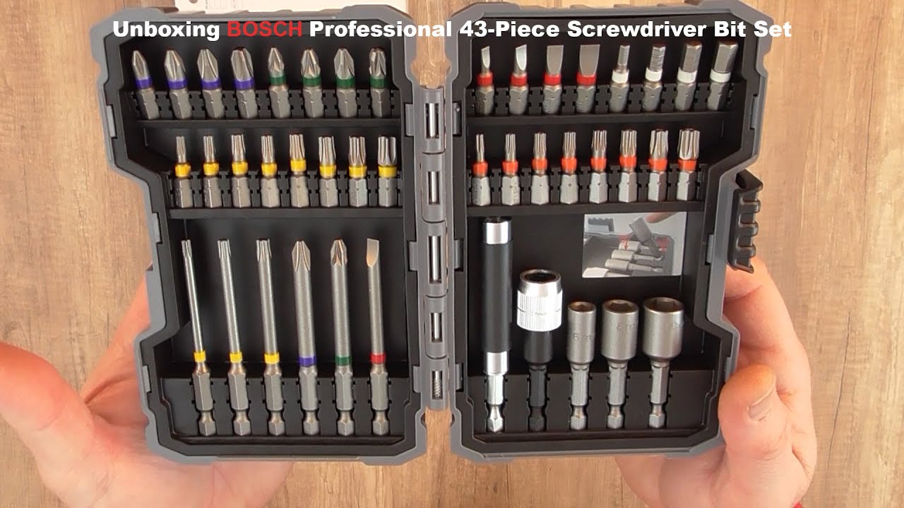 Wauw Plasticiteit Kritiek Unboxing BOSCH Professional 43 Piece Screwdriver Bit Set - Bob The Tool Man  - YouTube