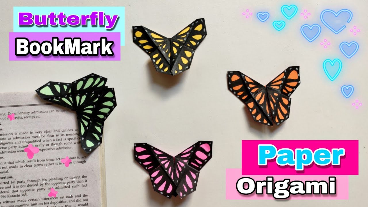Origami Butterfly BookMarks/ origami paper craft/ paper bookmark idea