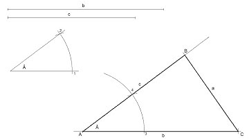 How to draw a triangle given one angle and its two adjacent sides