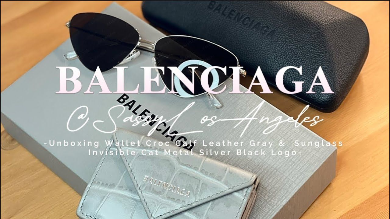 BALENCIAGA | Unboxing Wallet Croc Calf Leather Gray  display picture 1