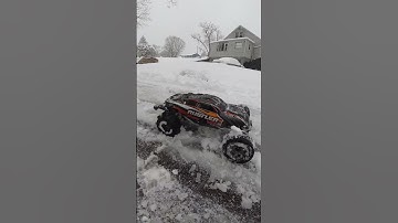 Rustler VXL Slow Motion in the Snow #shorts